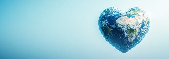 a heart-shaped earth symbolizes love for the planet and environmental care.