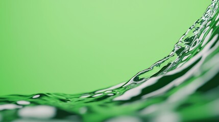 Green water wave on vibrant background