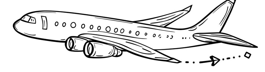 Poster - A paper plane with dotted lines for travel and route symbols