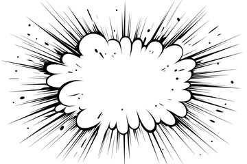 Poster - Isolated black radial comics style lines on white background. Speed abstract. Modern illustration.