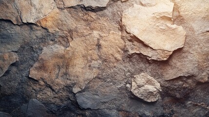 Wall Mural - A rugged stone photo border with earthy textures and natural finishes