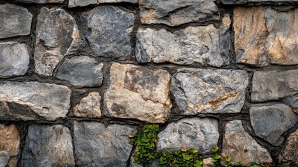 Wall Mural - A rugged stone photo border with earthy textures and natural finishes