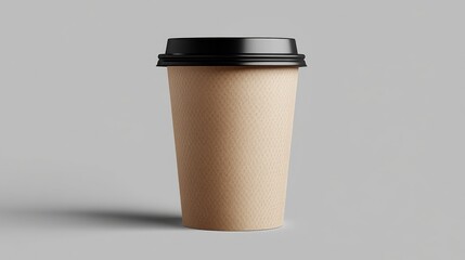 Aufkleber - A single paper cup with a lid on a gray background