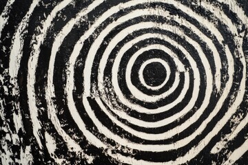 Poster - A close-up shot of a unique spiral design painted in black and white