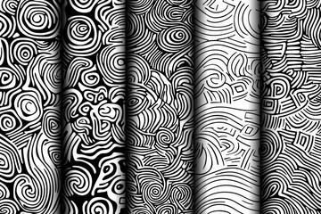 Poster - Four geometric patterns in black and white