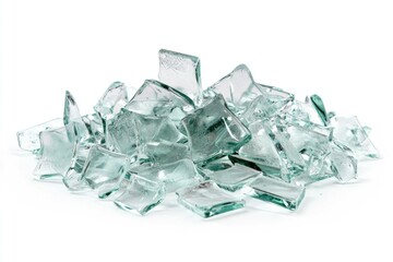 Aufkleber - A pile of shattered glass on a clean and minimalist background