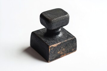 Poster - A small wooden object sits on a white surface