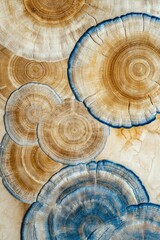Aufkleber - Close-up shot of a tree trunk featuring visible growth rings