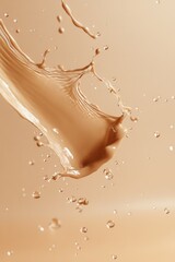 Poster - A close-up shot of a splash of liquid on a brown surface, perfect for illustrating accidents or spills
