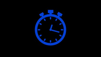 Stop watch clock blue black background