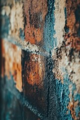 Poster - Close-up shot of a brick wall with visible rust and weathering