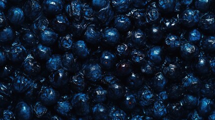 Aufkleber - A close-up shot of a handful of ripe blueberries