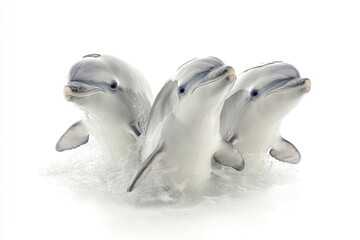 Poster - Three plastic toys floating in the ocean