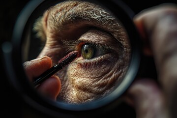 Poster - A person examines something closely using a magnifying glass