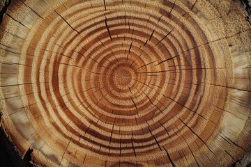 Aufkleber - A detailed view of a tree trunk showing its growth rings