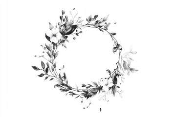 Poster - A classic wreath made of various flowers in a simple yet elegant design