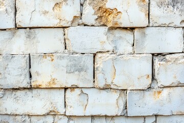 Aufkleber - A close-up shot of a white brick wall with no distractions or objects in the scene