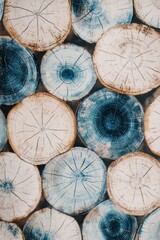 Aufkleber - A close-up view of a collection of logs on the ground