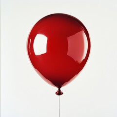 Wall Mural - a close-up of a glossy red balloon with a shiny surface, floating gently in mid-air against a clean 