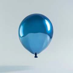 Wall Mural - a shiny blue balloon floating mid-air with soft light reflecting off its glossy surface, set against