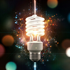 A conceptual image showcasing a light bulb as a metaphor for an innovative breakthrough and smart idea, symbolizing genius marketing strategy planning and creative thinking in business.