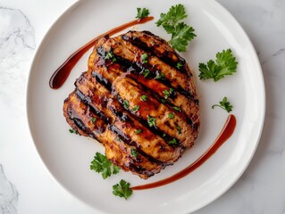 Poster - grilled steak with vegetables