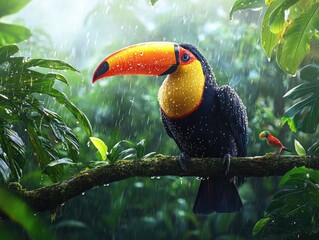 Wall Mural - toucan in the jungle