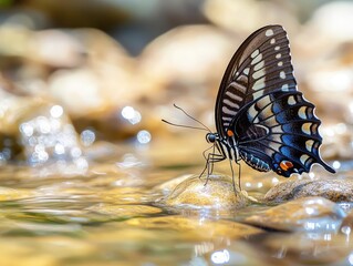 Canvas Print - butterfly on a leaf