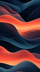 Poster - Abstract orange and blue waves flowing smoothly