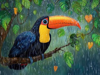 Wall Mural - toucan on a tree