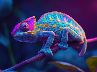 Wall Mural - chameleon on a branch