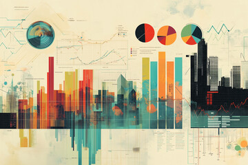 Aufkleber - colorful chart with many different colored lines and numbers. The chart is titled 