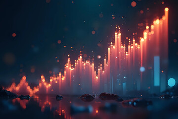 Wall Mural - Growth concept. Charts and other tools for analyzing business potential, forecasting company development and financial profit growth - generative AI