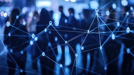 Poster - Abstract Network Connection of People in Background