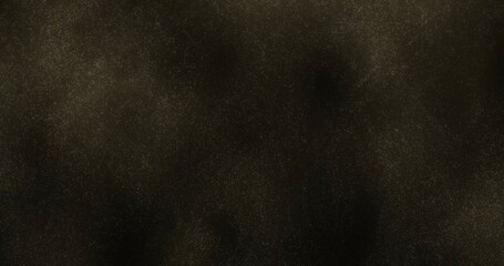 Poster - A dark background with dense shimmering golden particles swirling dynamically. evokes a sense of mystery and wonder.