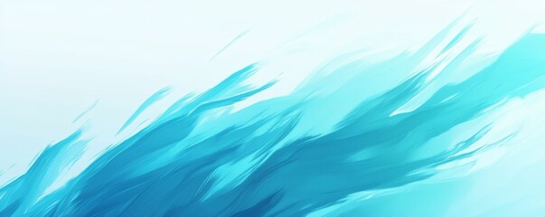 Poster - Turquoise brushstrokes creating dynamic flowing design