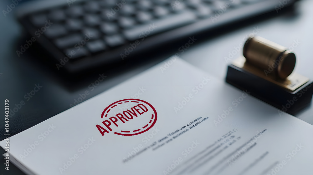 Document with the Red Word ‘APPROVED’: Signifying Authorisation and ...