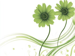 Sticker - green floral background