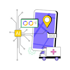 Poster - AI-Enhanced Emergency Response abstract concept vector illustration.