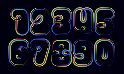 Poster - 3d numbers, set numbers, gradient color number, 3d numbers vector set characters. One, two, three, four, five, six, seven, eight, nine, zero. 1,2,3,4,5,6,7,8,9,0. Decorative elements