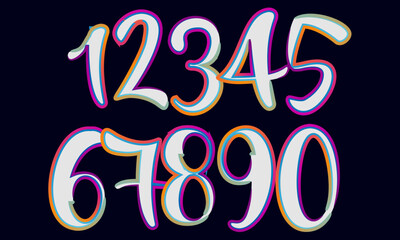 3d numbers, set numbers, gradient color number, 3d numbers vector set characters. One, two, three, four, five, six, seven, eight, nine, zero. 1,2,3,4,5,6,7,8,9,0. Decorative elements