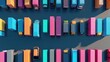 © MAGNIFIER - Cargo transport in import-export logistics flat design top view navigation theme 3D render colored pastel
