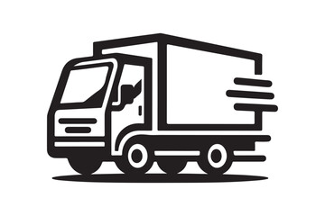 Simple Delivery Truck Silhouette Vector – Great for Logistics Branding