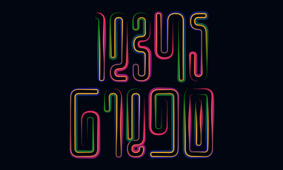 Poster - 3d numbers, set numbers, gradient color number, 3d numbers vector set characters. One, two, three, four, five, six, seven, eight, nine, zero. 1,2,3,4,5,6,7,8,9,0. Decorative elements
