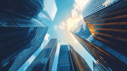 Wall Mural - Skyscrapers Against Clear Blue Sky