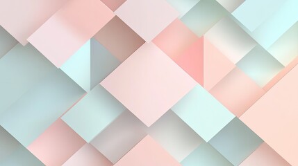 Aufkleber - Modern square background design with geometric patterns in soft pastel shades, featuring open space for text or creative designs.