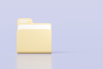 Poster - 3d Folder file icon. Minimal Office Files Folder Data Storage Bank Data Office Files Fold icon. Document form information report. Business work company document management concept. 3d render.