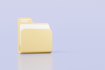 Poster - 3d Folder file icon. Minimal Office Files Folder Data Storage Bank Data Office Files Fold icon. Document form information report. Business work company document management concept. 3d render.