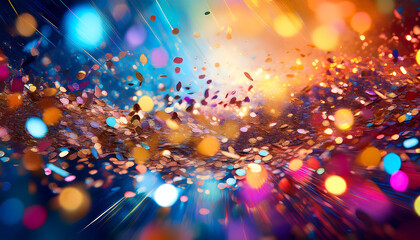 Vibrant colors fill the abstract background of a lively celebration with festive confet_1(716)