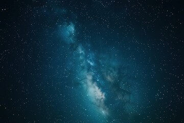 The sky is filled with stars and the Milky Way